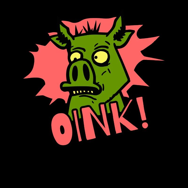 Grogner! Cochon de dessin animé
