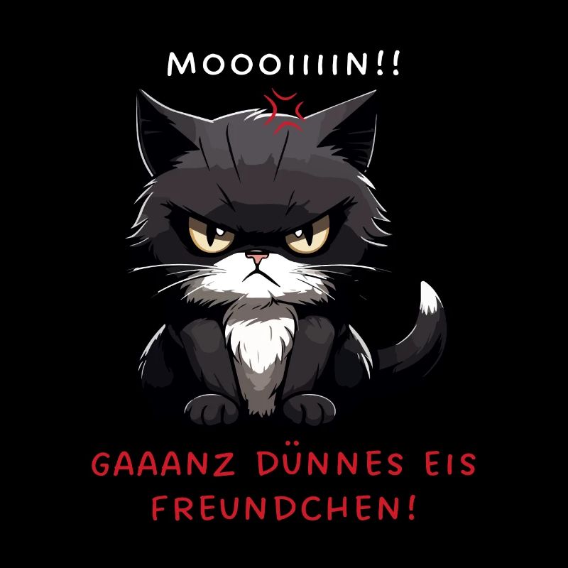 Ganz Dünnes Eis Freundchen - Schwarze Katze
