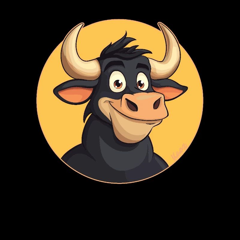 Drôle de dessin animé vache taureau