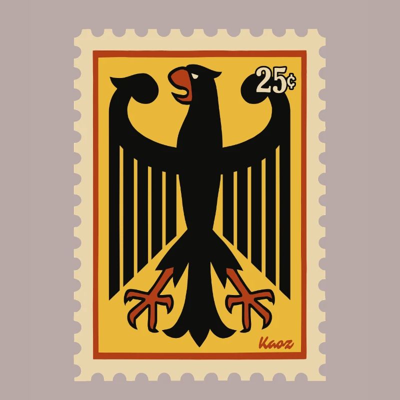 Graphic stamp with stylized eagle