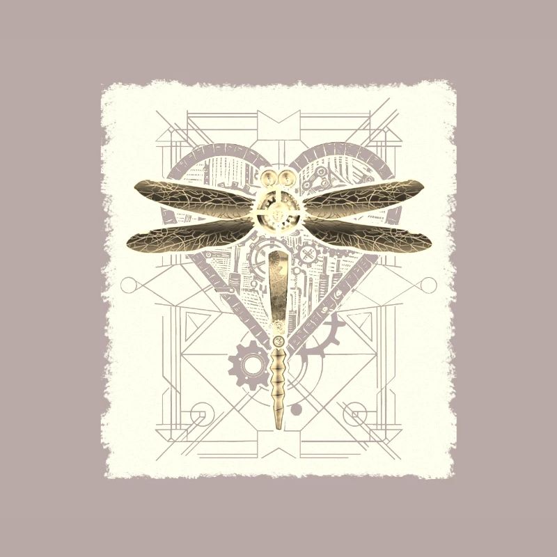 Steampunk Libelle Vintage Gears Goth Geschenkidee