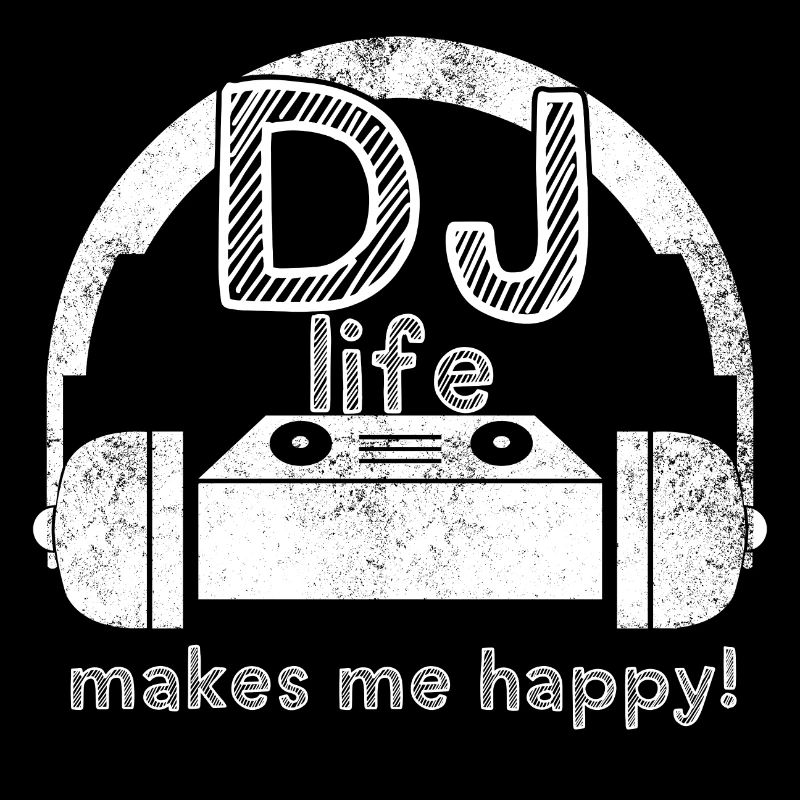 DJ life makes me happy with mixing console