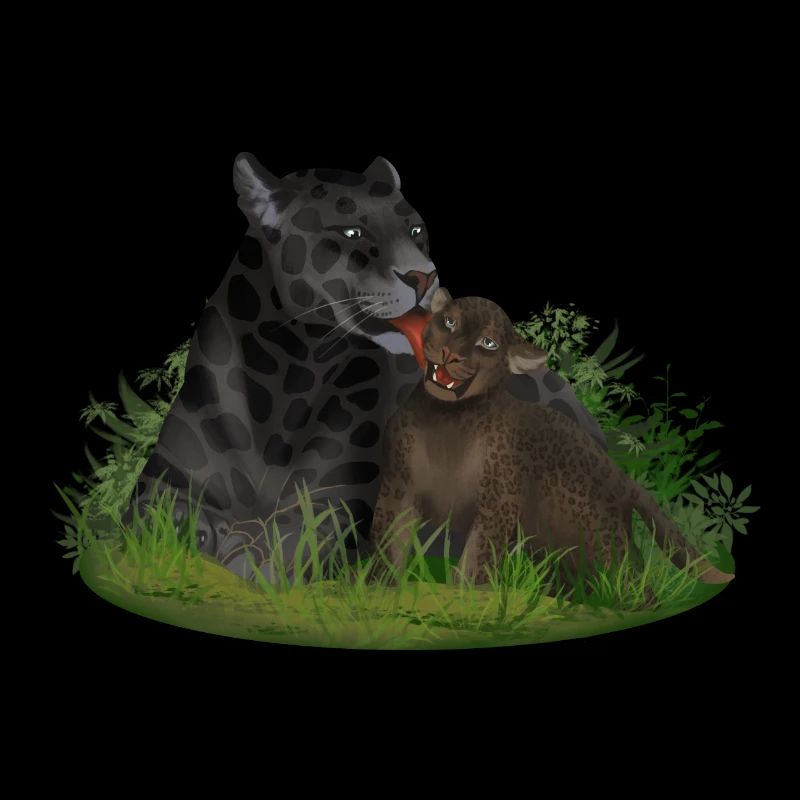 Panther mit ihrem Kind