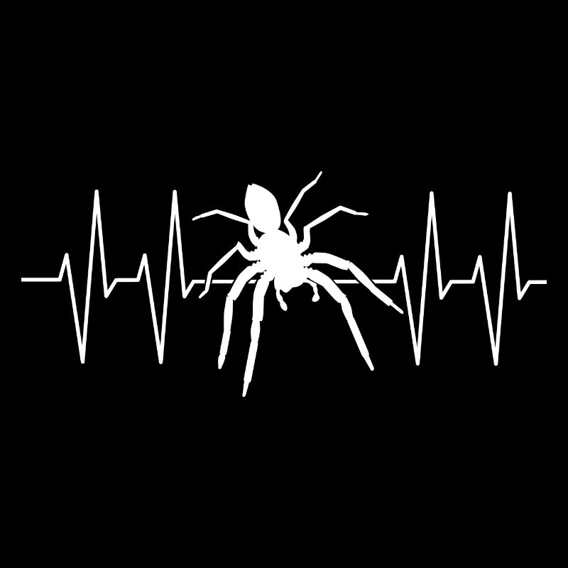 Große Spinne mit Herzlinie ich liebe Spinnen
