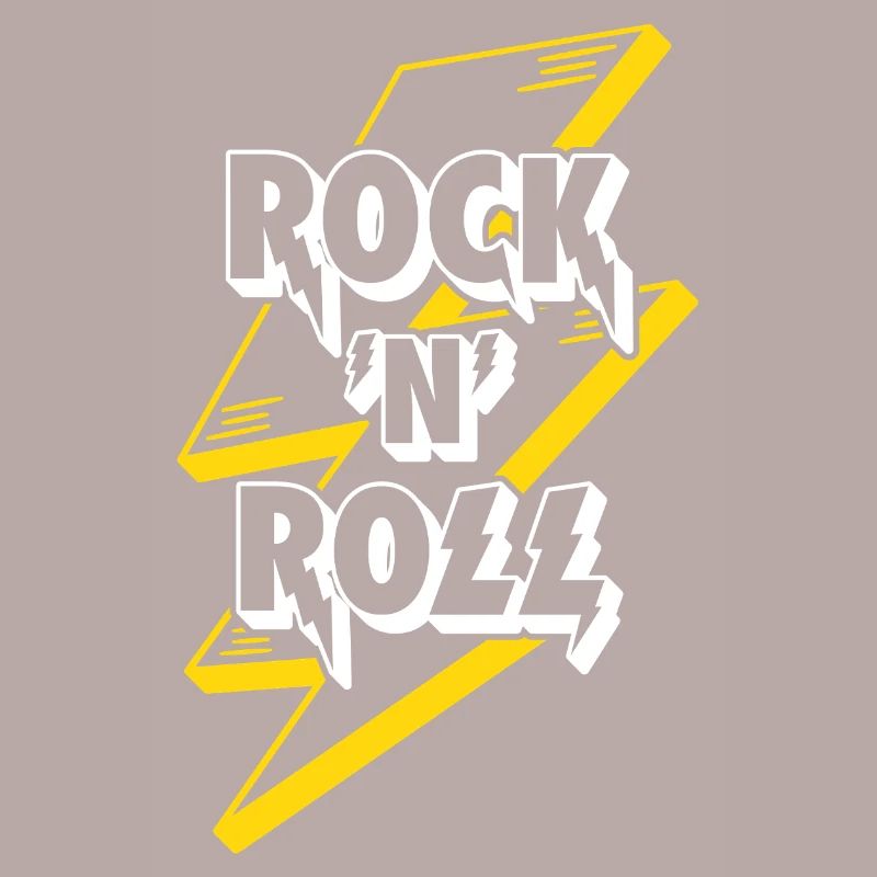 Rock'N'Roll Text Logo With Lightning