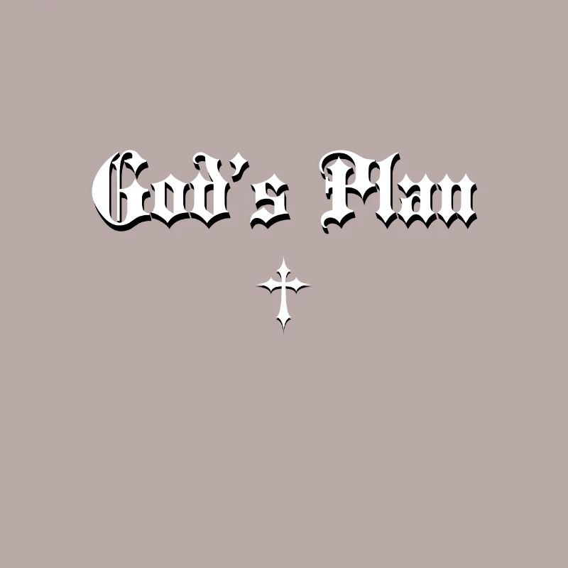God's Plan in Gothic script with cross