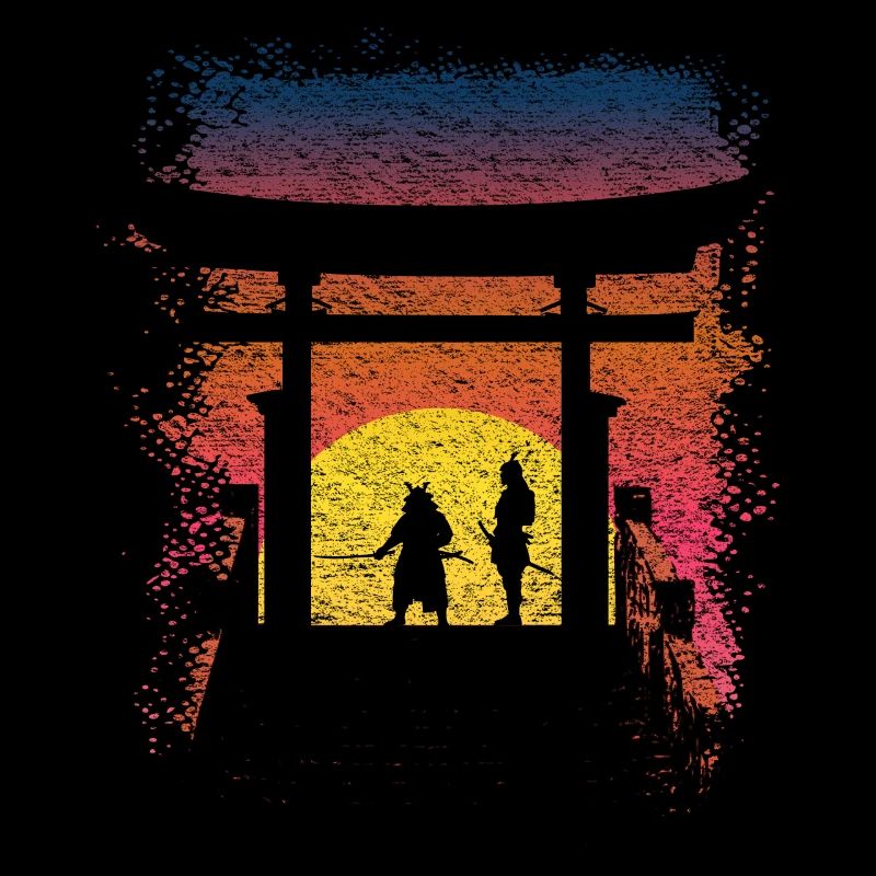 Coucher de soleil sur les samouraïs du Japon