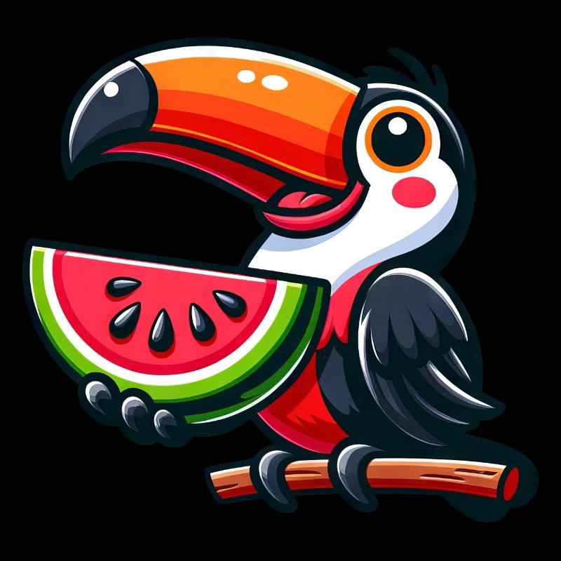 Oiseau, Toucan, Oiseau De Paradis, Melon, Pastèque