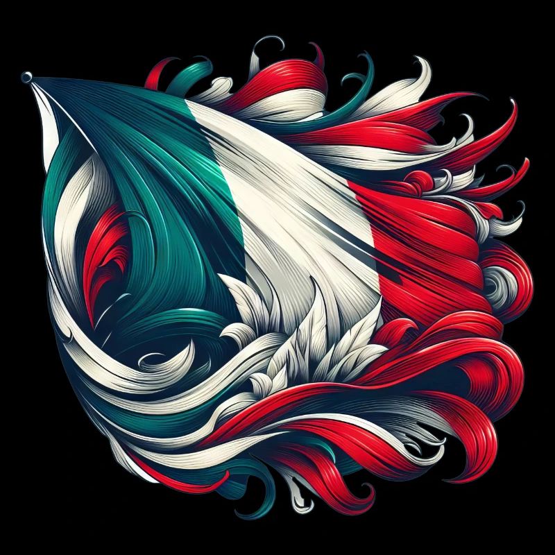 Drapeau italien Fleurs Drapeau français