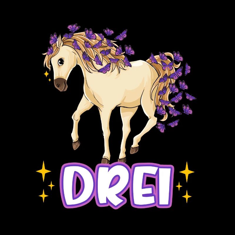 3. Geburtstag Pferde Mädchen Geburtstagsshirt 3 Ja