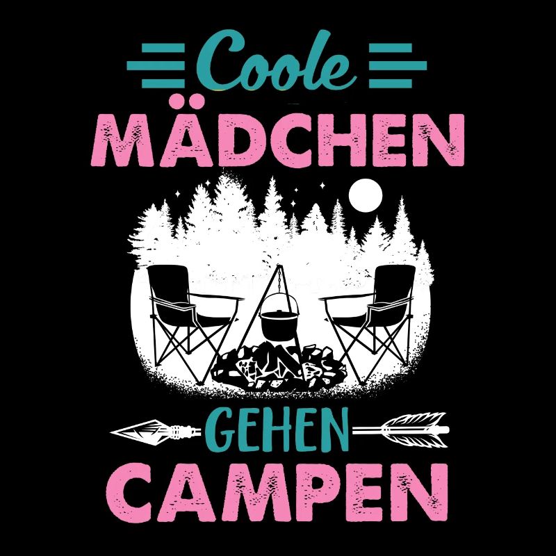 Coole Mädchen Gehen Campen Camper Zelten Camping