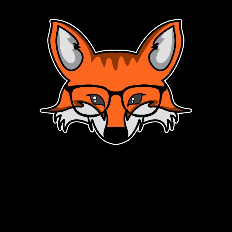Smart nerdy fox with glasses