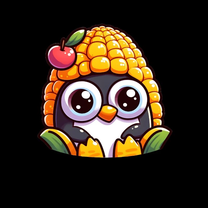 Penguin in corn costume