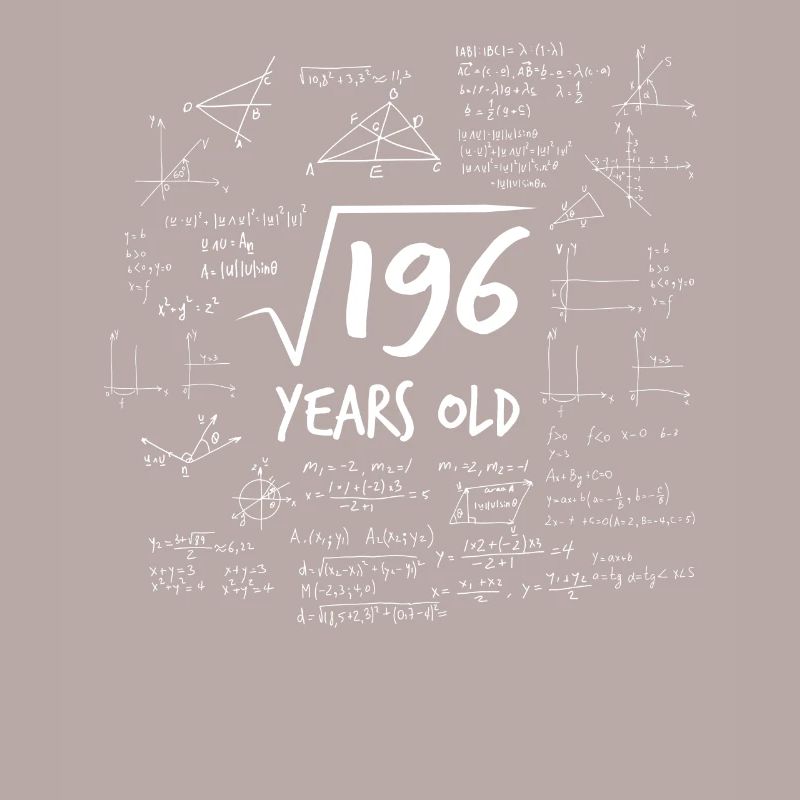 14. Geburtstag Wurzel aus 196 Mathematik Nerd Math