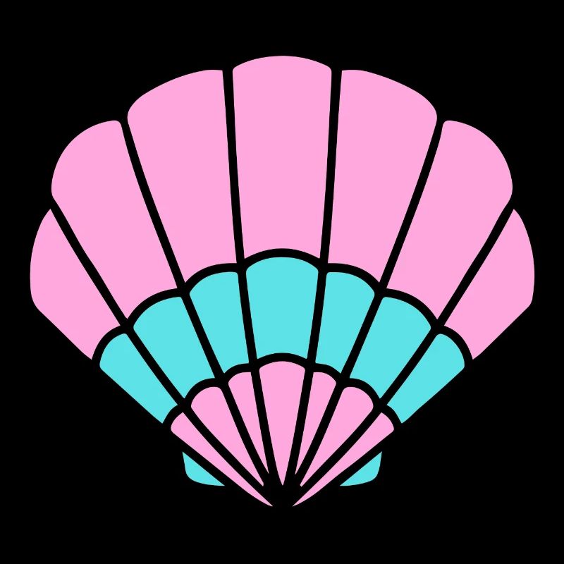 Muschel pink türkis - maritim Comic-Design