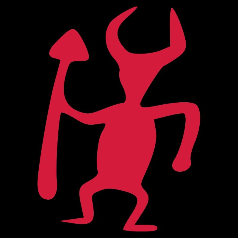 petroglyph spear warrior vector