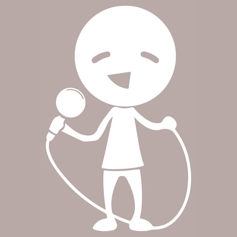 Singer with microphone