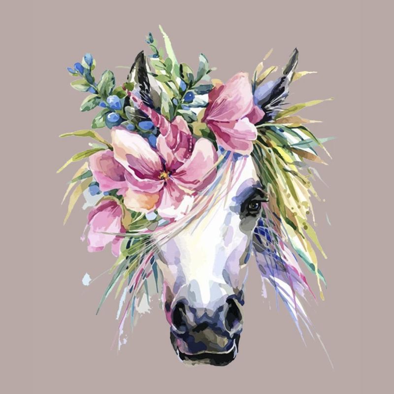 cheval fleurs licorne