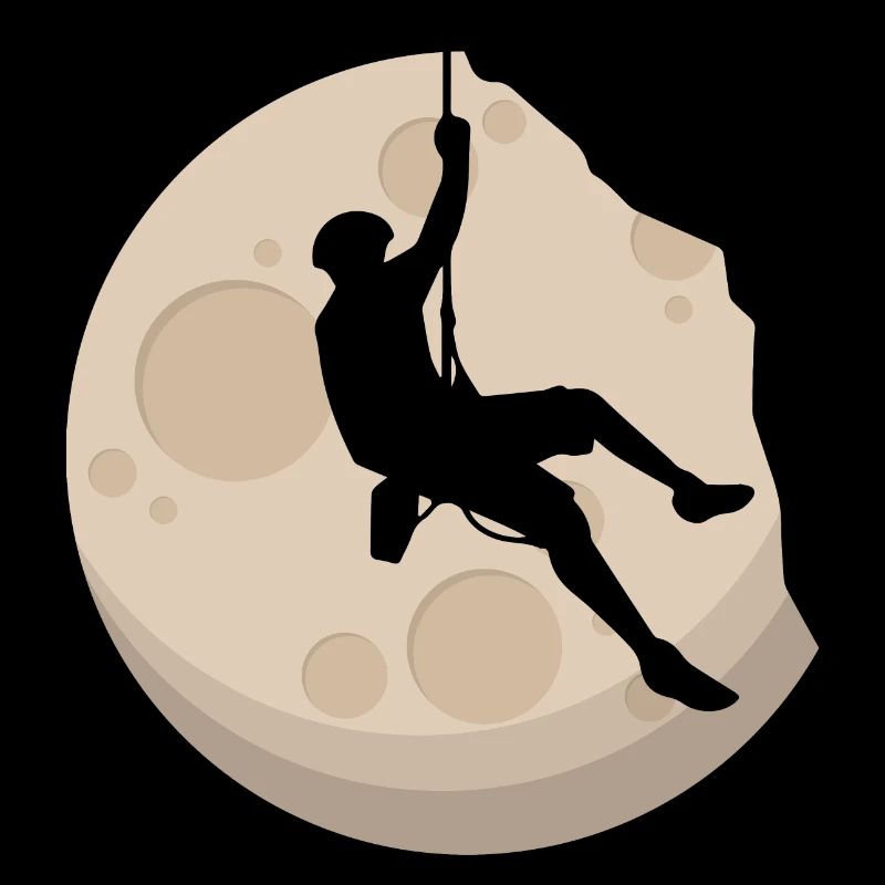 Free climbing in the moonlight