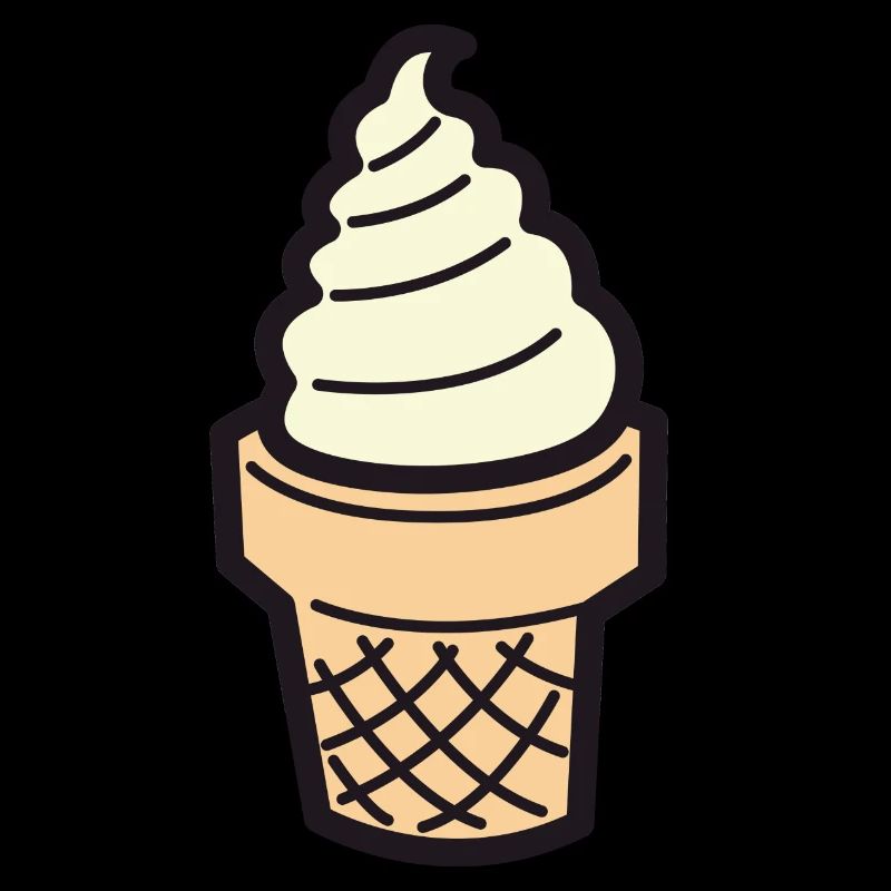 Soft Eis Creme mit Waffel Vanille