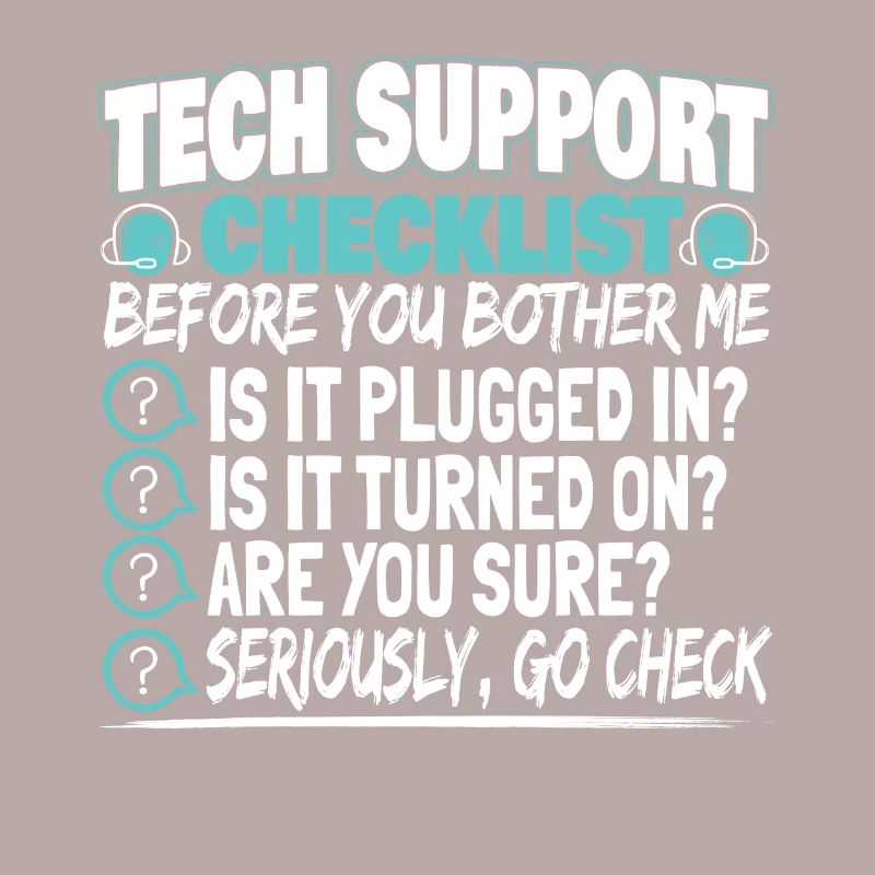 Tech Support Checklist Administrator technicien