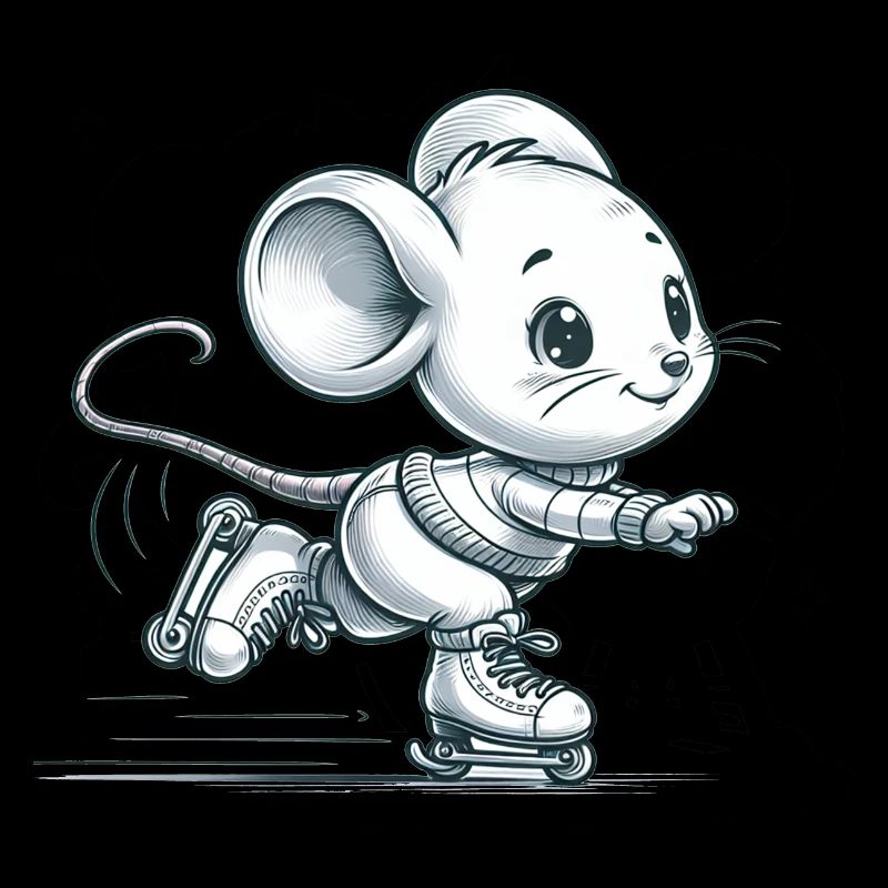 Cute Inline Skater Mouse