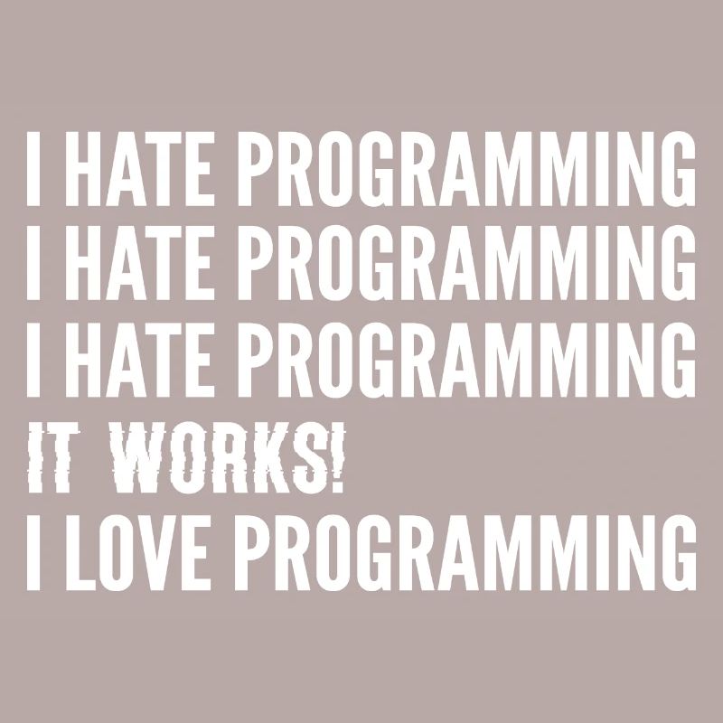 I hate programming. Software Developer G