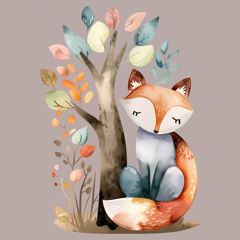 Cute Fox Under Tree