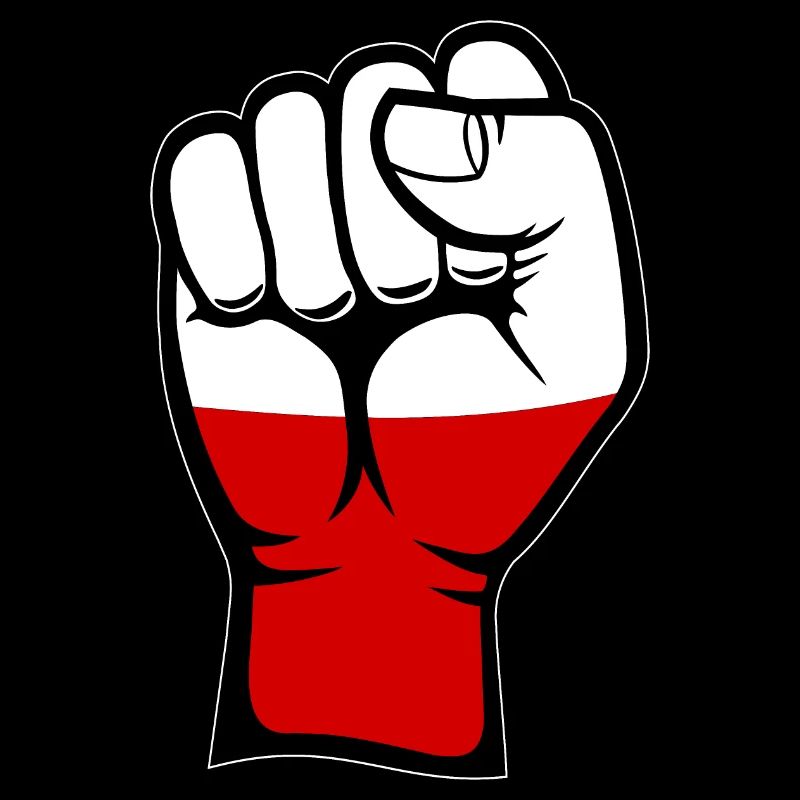 Polen Flagge Faust Hand Symbol