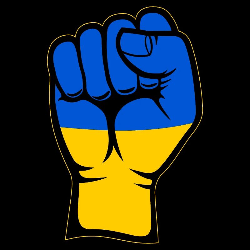 Drapeau de l’Ukraine Symbole de la main du poing