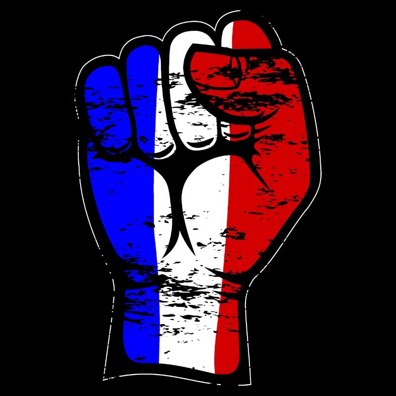 Frankreich Flagge Faust Hand Symbol used