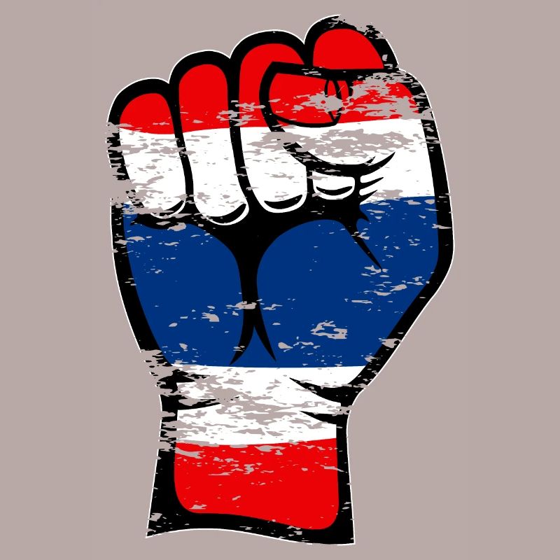 Icône de main de poing du drapeau de la Thaïlande utilisée