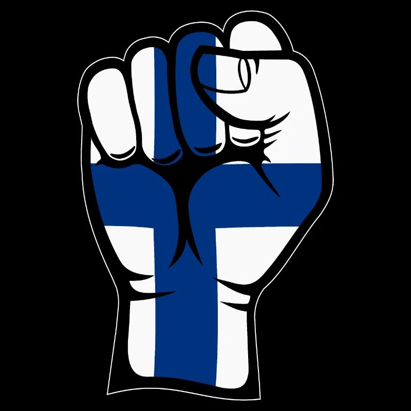 Finnland Flagge Faust Hand Symbol