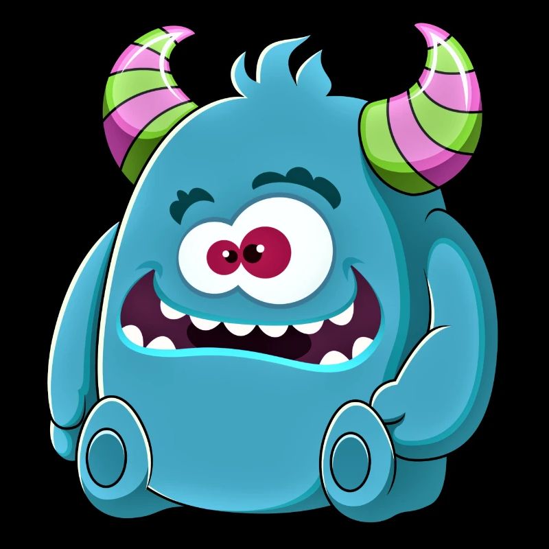Kleines süßes witziges Monster Nr.6