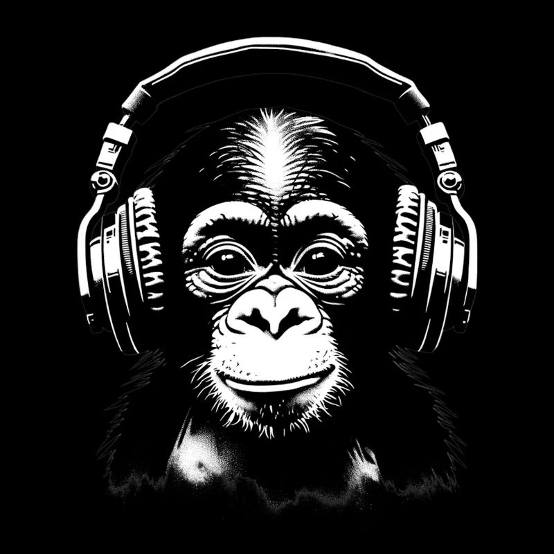 Singe avec des écouteurs 🎧