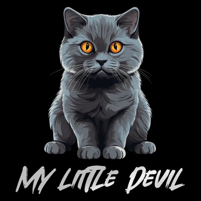 Süße Graue Katze my little Devil