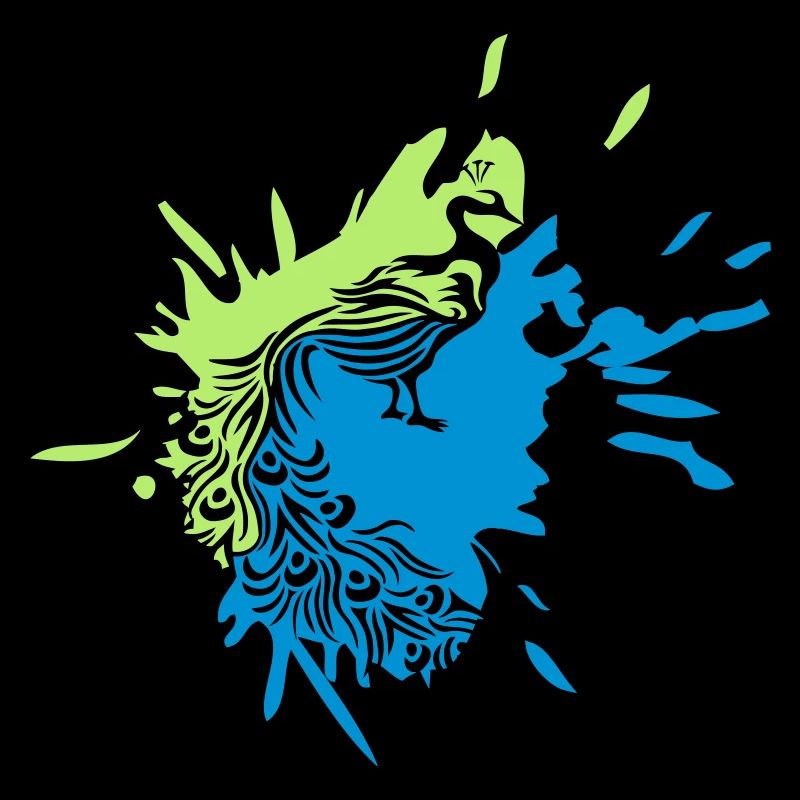 goutte couleur blob éclaboussure oiseau décoratif silh