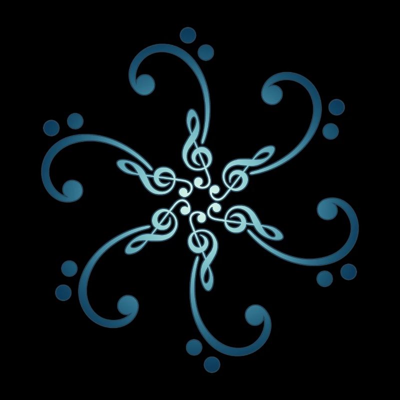 Musique, mandala, clef, clef basse, basse