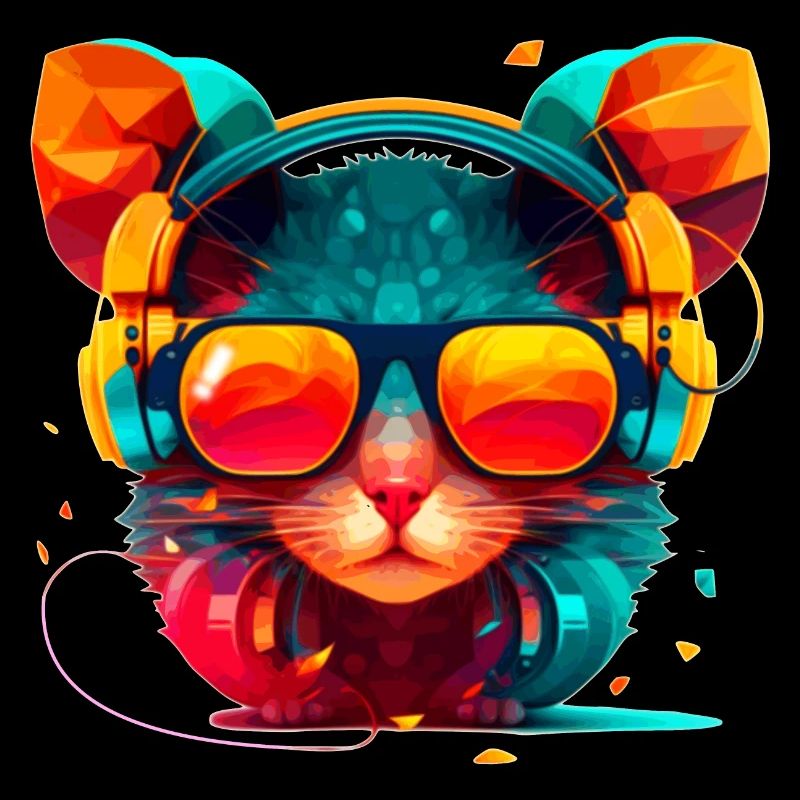 Mouse, summer, sun and party in vector look