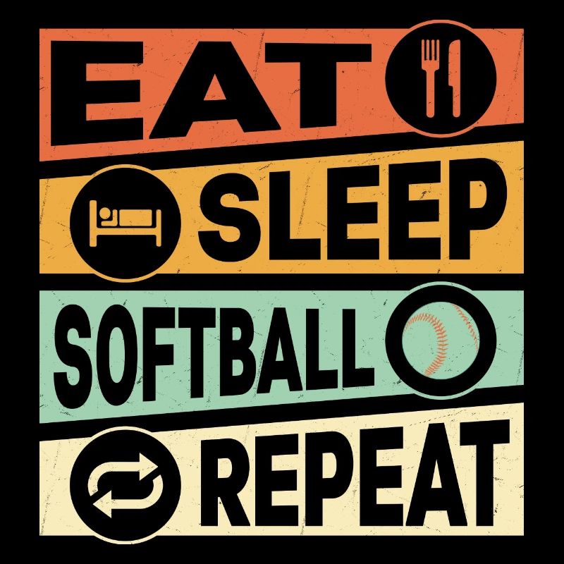 Eat Sleep Softball Repeat Baseball Team