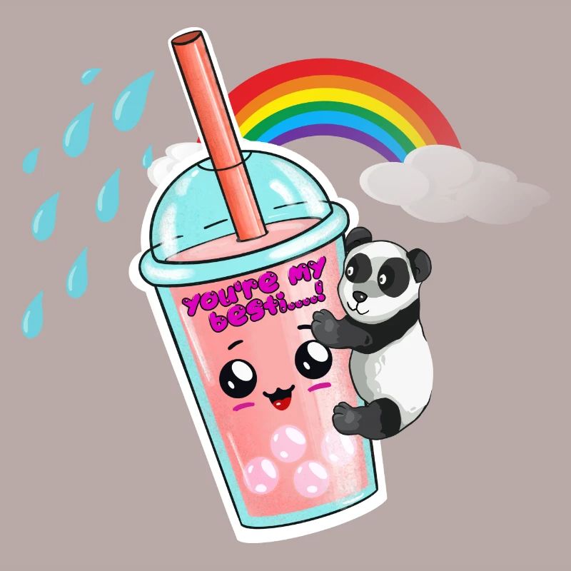 Bubble tea will ein Panda. Bubble tea Box