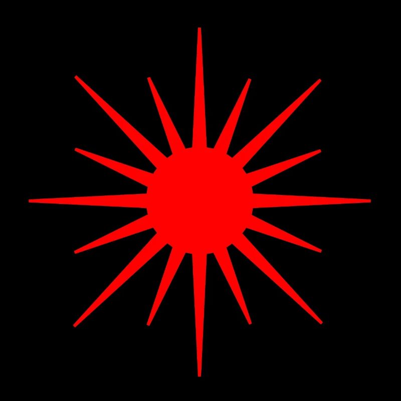Rotes Sonnensymbol