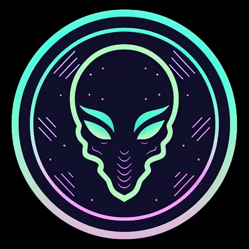 Alien neon logo