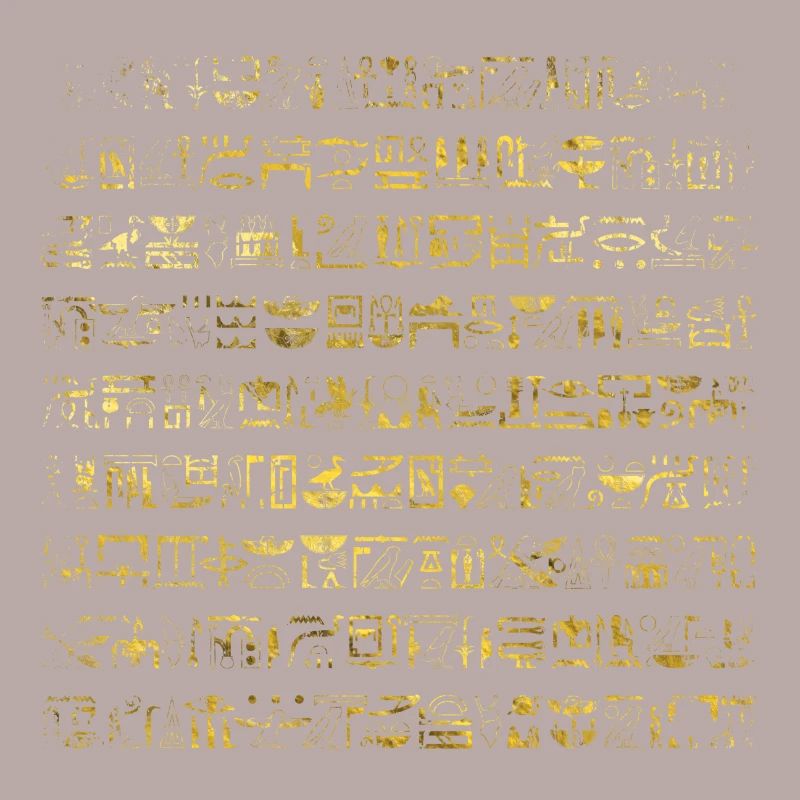 Golden Egyptian hieroglyphs pattern
