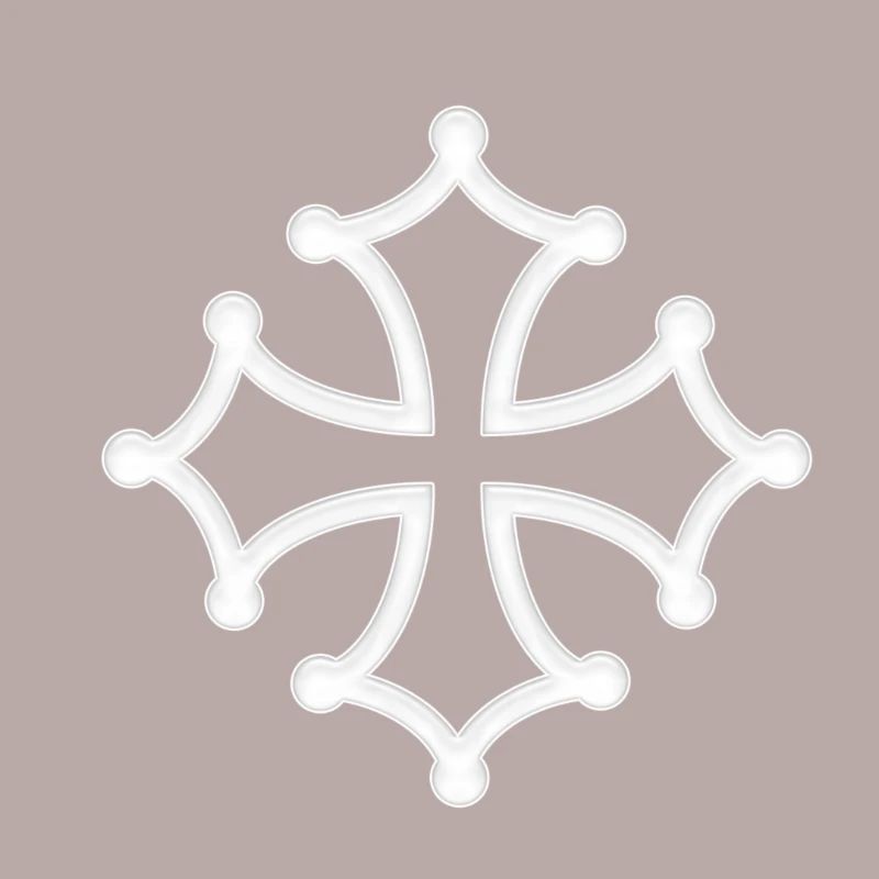croix occitane 3D blanche