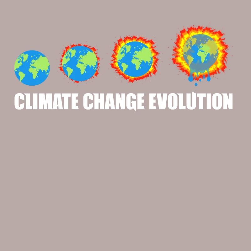 Climate Change Evolution Funny Awareness T-Shirt