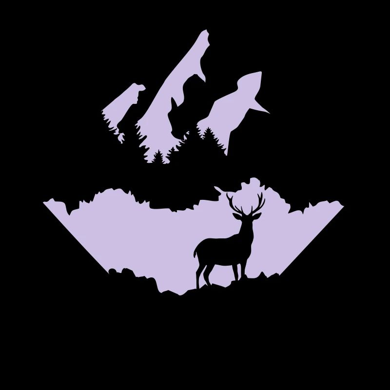 Deer, Forrest and Mountains, Cerf