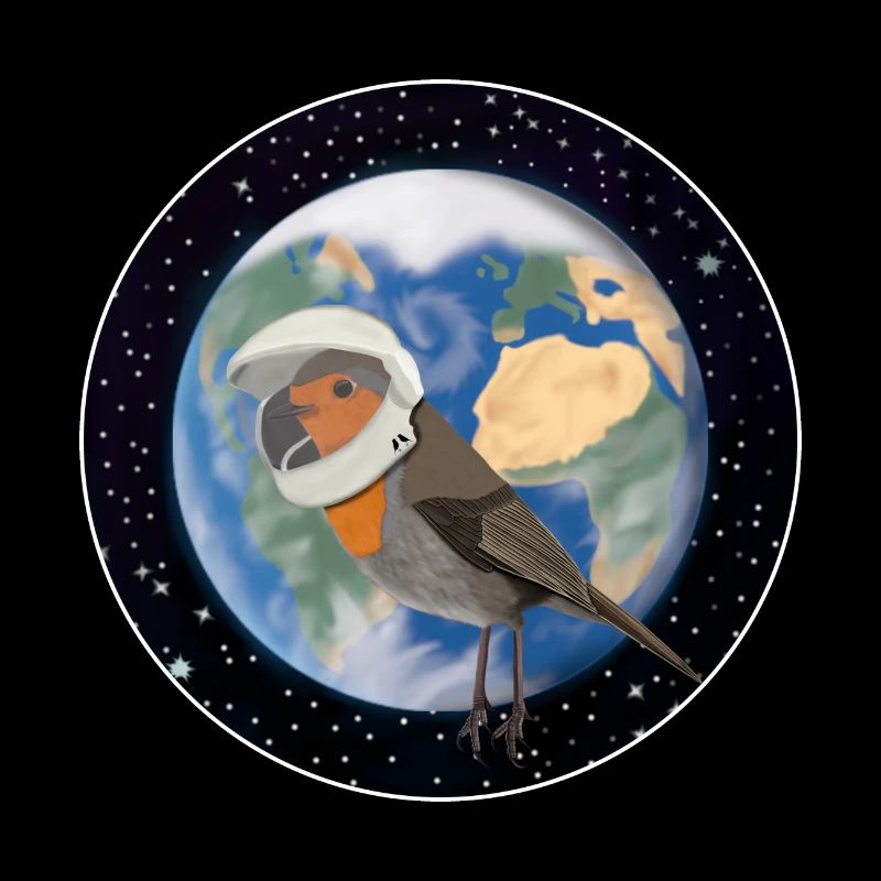 Robin des oiseaux en tant qu'astronaute dans l'espace