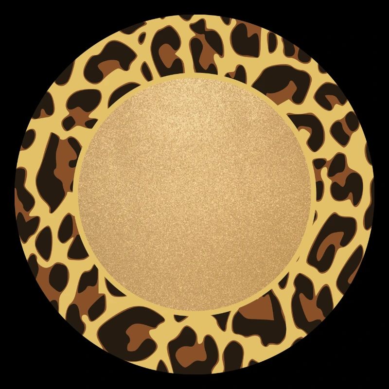 Leopard Pattern Leopard Print Circle Frame Name