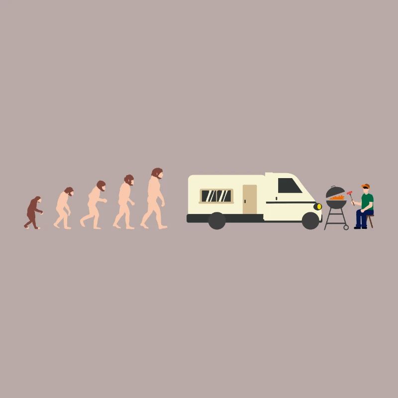Evolution Camper Sommer Lustige Geschenkidee
